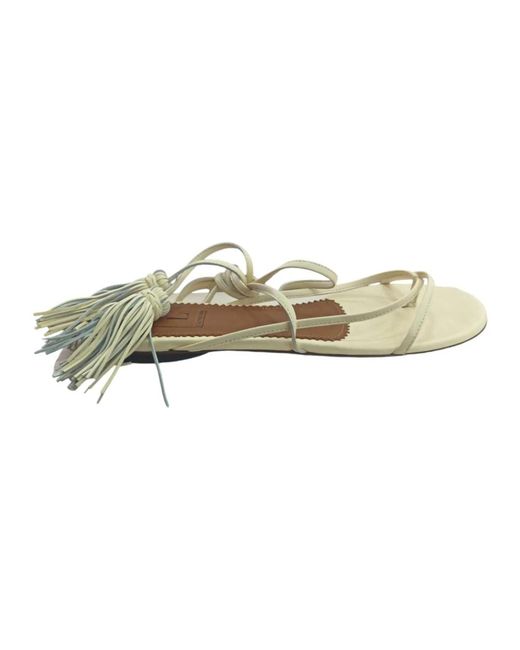 L'Autre Chose White Flat Sandals