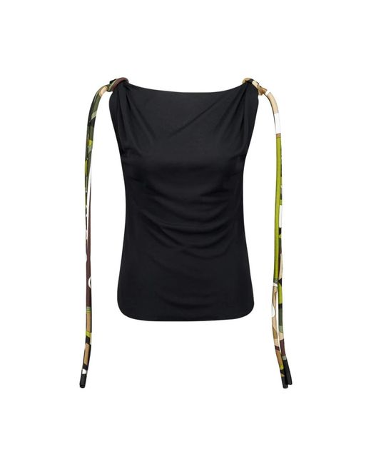 Emilio Pucci Black Sleeveless Tops