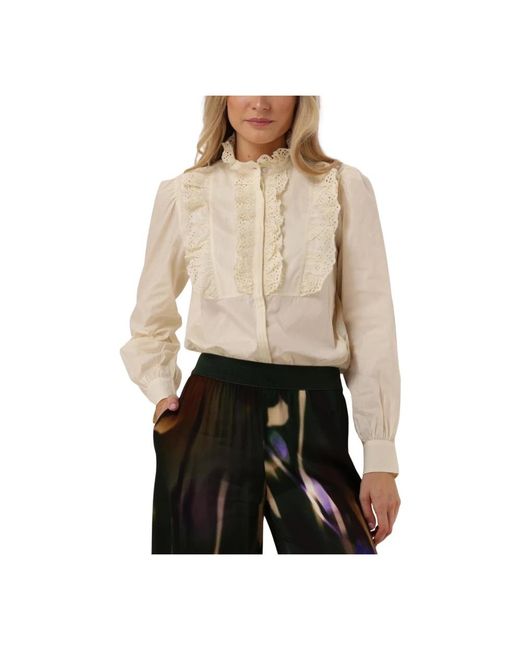 Antik Batik Overhemden ,Katoen Bohemian Charlotte Blouse in het Natural