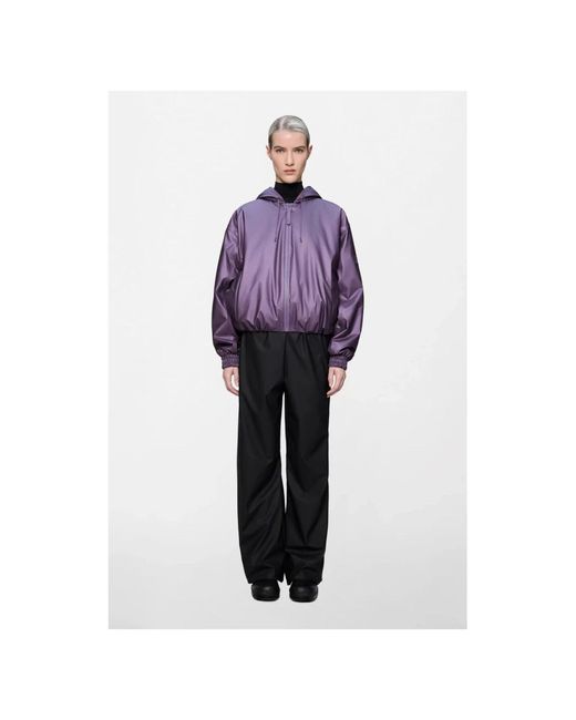 Rains Jassen ,Paars ,Leer Lohja Insulated Bomber in het Purple