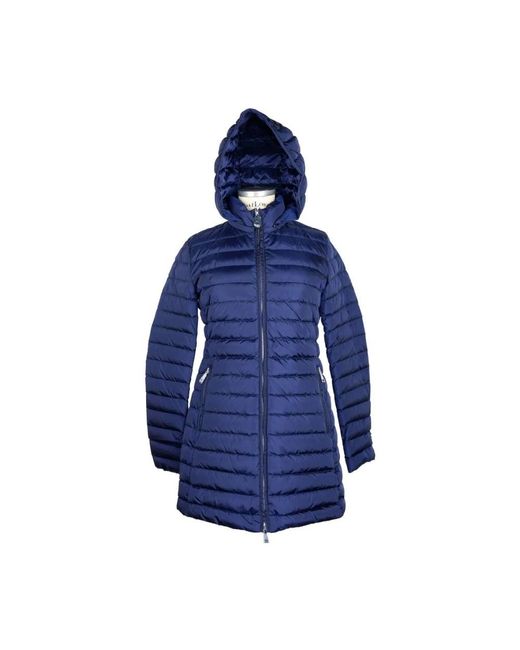 Add Blue Blaue daunen-pufferjacke mit kapuze