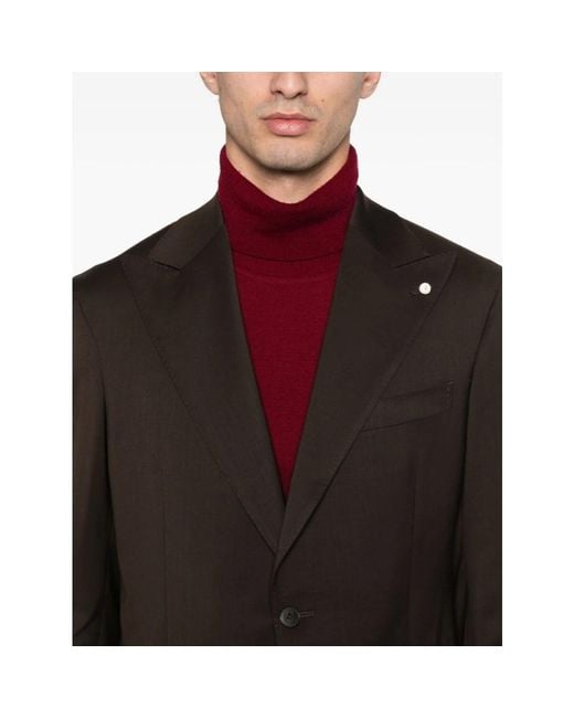 Luigi Bianchi Black Single Breasted Suits for men