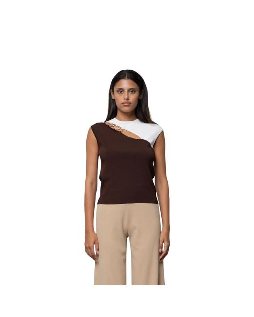 Kaos Cut-Out Top in het Brown