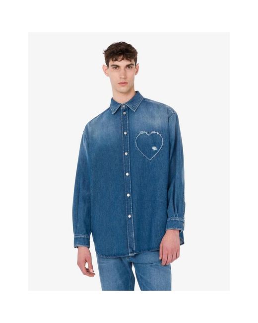 Moschino Blue Denim Shirts for men