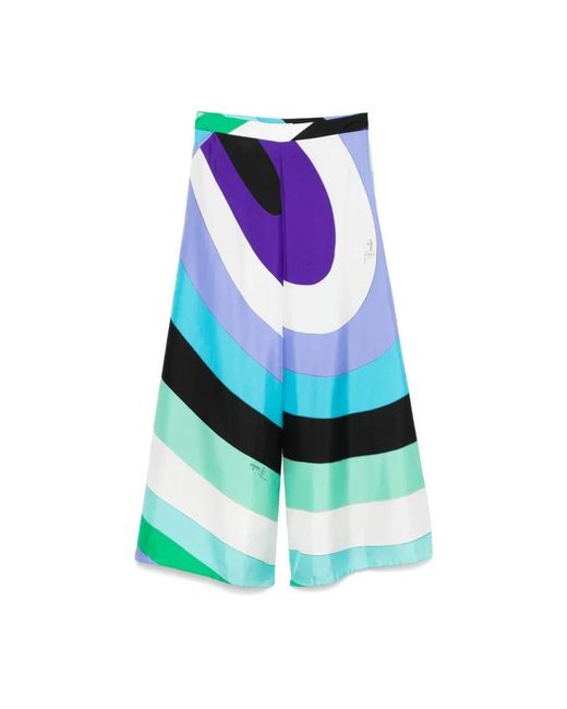 Wide Trousers Emilio Pucci en coloris Blue