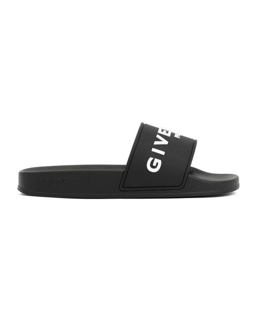 Givenchy Black Schwarze slide flat sandale