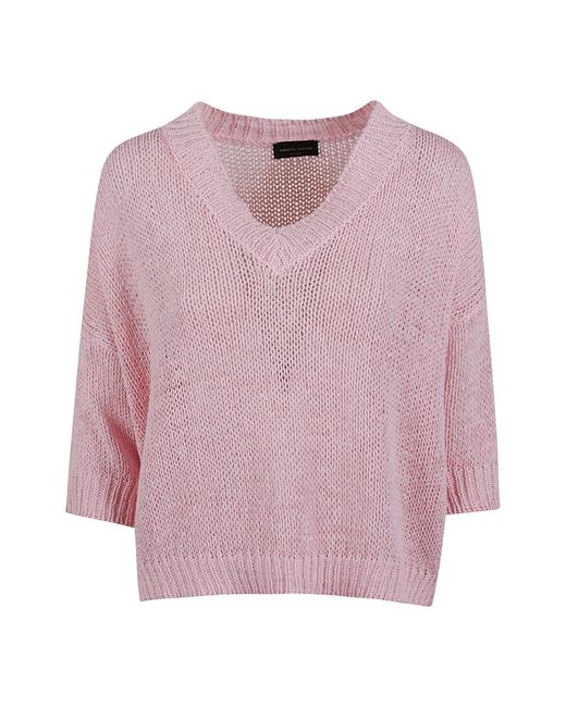 V-Neck Knitwear di Roberto Collina in Pink