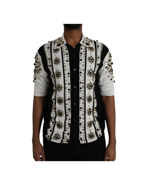 Dolce & Gabbana Black Short Sleeve Shirts for men