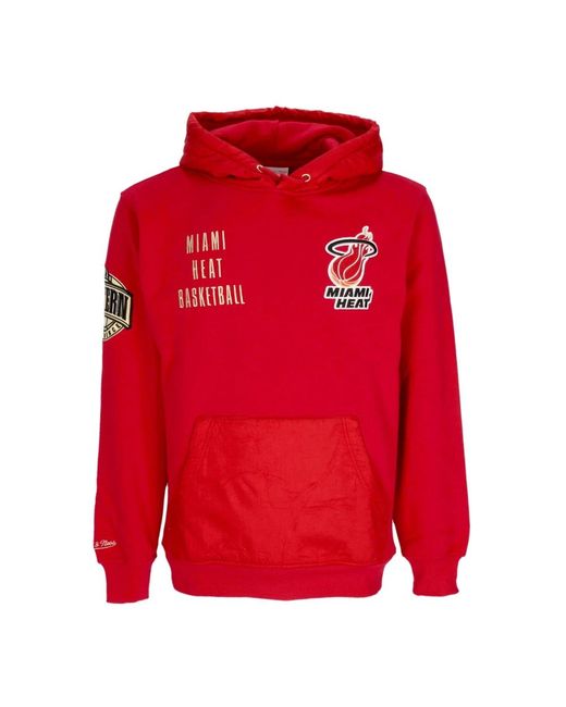 Mitchell & Ness Hoodies & Sweatvesten ,Rood ,Katoen Miami Heat Vintage Logo Hoodie in het Red voor heren