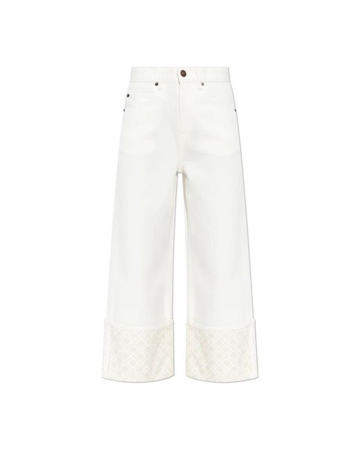Tory Burch White Cropped Jeans