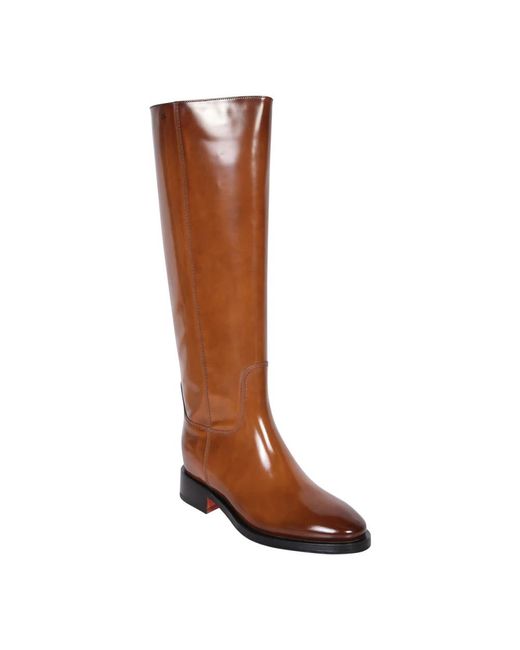 Santoni Brown High Boots