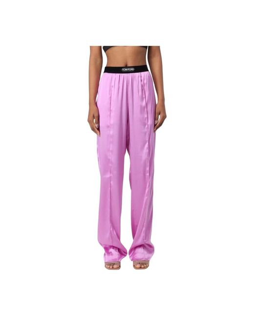 Tom Ford Wide Trousers in het Purple