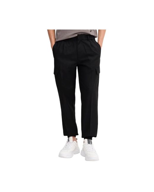 ARMANI EXCHANGE Black Slim-Fit Trousers for men