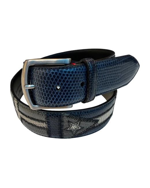 Paolo Vitale Blue Belts for men