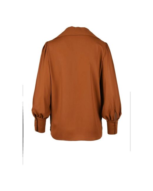 Think! Brown Polyesterbluse