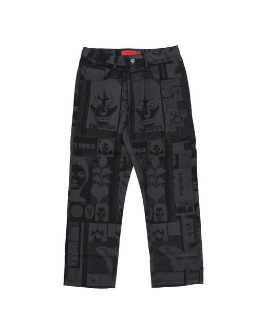 Acupuncture Gray Straight Fit Jeans for men