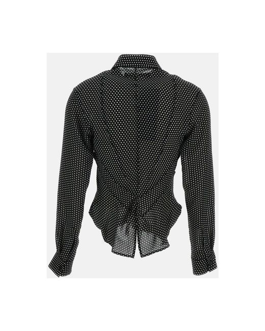 Junya Watanabe Polka-Dot Georgette Blouse in het Black