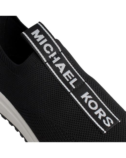 Michael Kors Black Bodie Logo Tape Mesh Slip-On Trainer