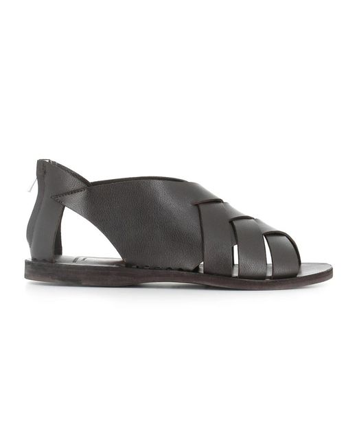 Officine Creative Black Flat Sandals
