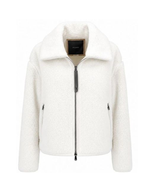Pinko White Faux Fur & Shearling Jackets