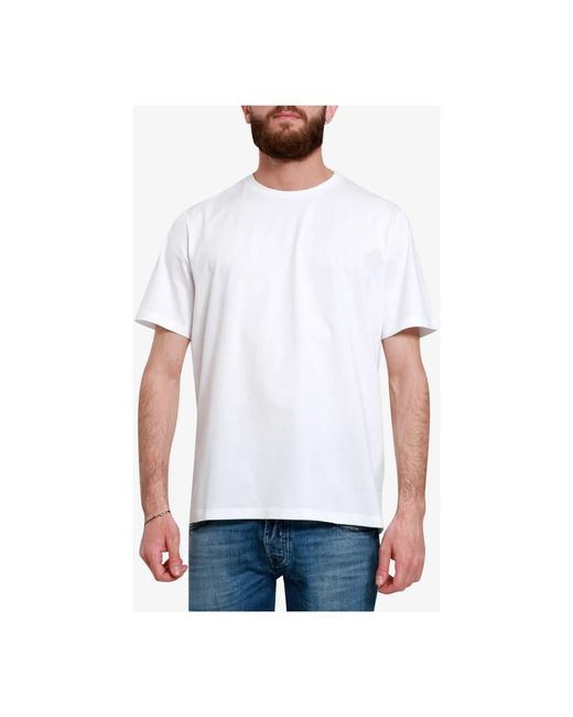 Herno Tops ,Wit ,Katoen Witte Crew Neck Korte Mouw T-Shirt in het White voor heren