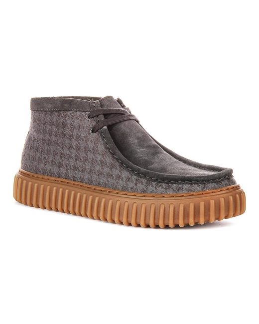 Clarks Gray Lace-Up Boots for men