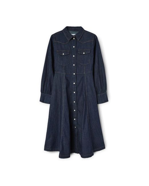 Shirt Dresses mötivi de color Blue