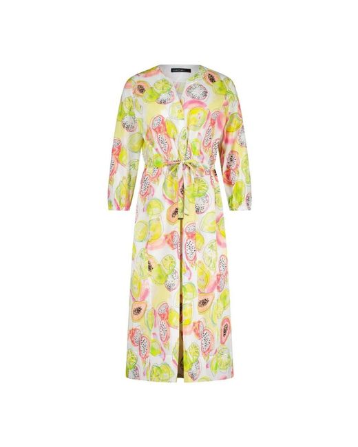 Marc Cain Yellow Midikleid im allover-print