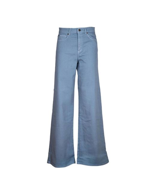 Pantalones palazzo de algodón elástico en polvo iBlues de color Blue