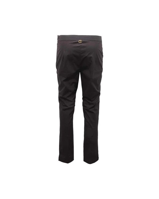 Twinset Black Schwarze Hose Mit Seitlichem Reißverschluss