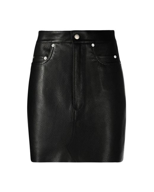 Rick Owens Black Leather Skirts