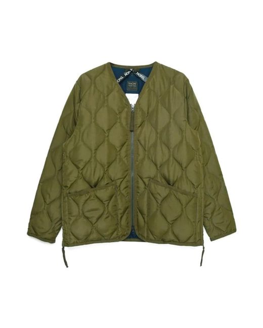Taion Jassen ,Groen ,V-Neck Zip Jacket in het Green voor heren