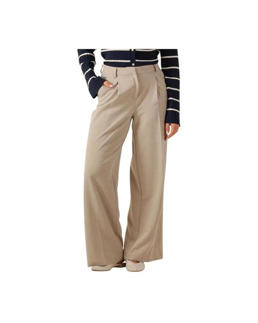 Object Broeken ,Polyester Wijde Pantalon Voor Vrouwen in het Natural