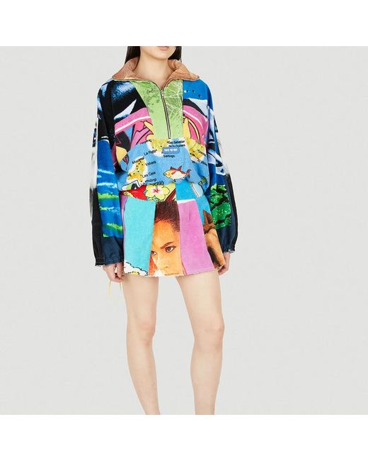 Rave Review Patchwork Mini Rok in het Blue