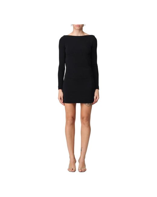 DSquared² Kleedjes ,Zwart ,Mini-Jurk Met Open Rug En Kettingdetails in het Black