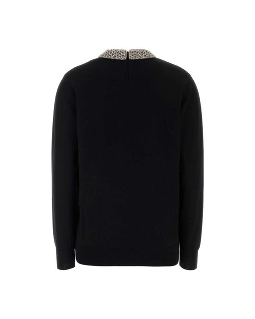 Valentino Garavani Black Round-Neck Knitwear