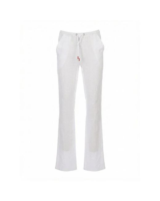 Kiton White Wide Trousers for men