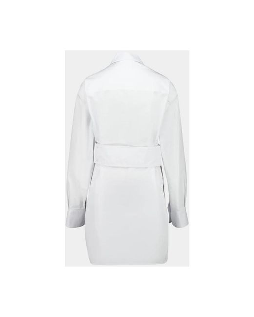 Courreges Katoenen Mini Shirtjurk in het White