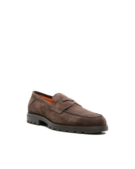 Santoni Brown Loafers for men