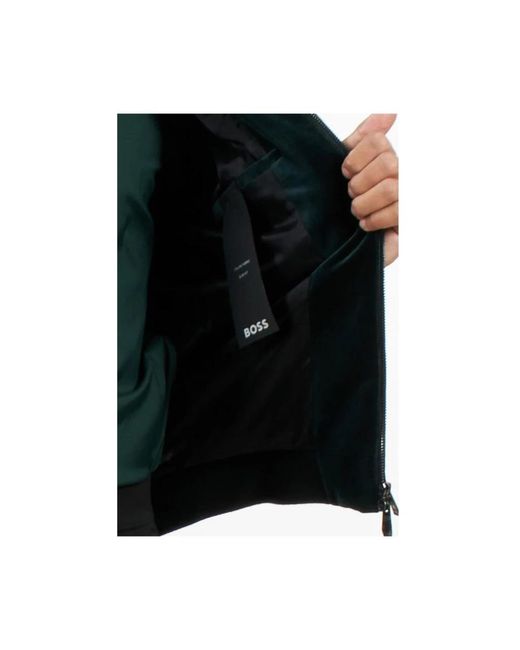 HUGO Velvet Bomber Jacket in het Black voor heren
