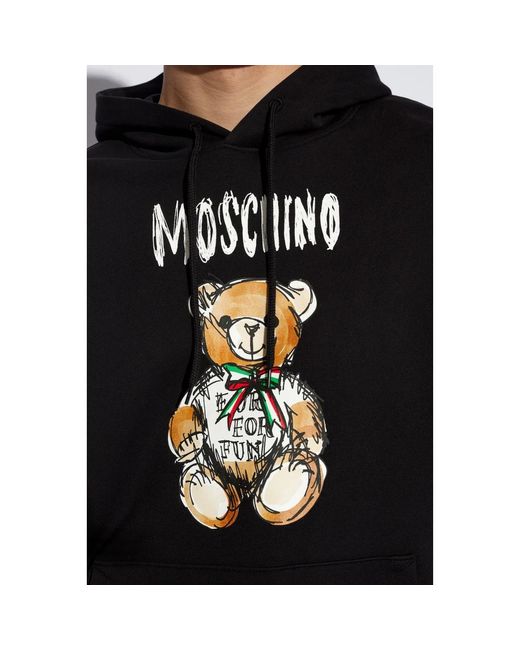 Moschino Hoodie mit logo-print in Black für Herren