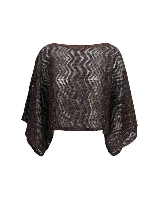 Missoni Overhemden ,Bruin ,Polyester Viscose Mesh Top in het Black