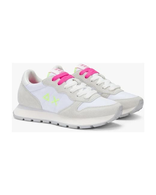 Sun 68 Schoenen ,Wit ,Nylon Ally Solid Nylon in het White