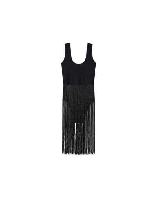 Twinset Tops ,Zwart ,Body Punt Franje in het Black