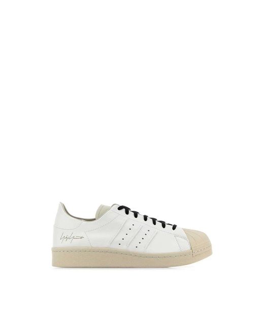 Y-3 Zweifarbige leder superstar sneakers in White für Herren