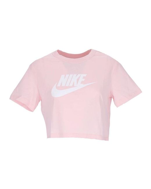 Nike Pink Essential crop icon t-shirt