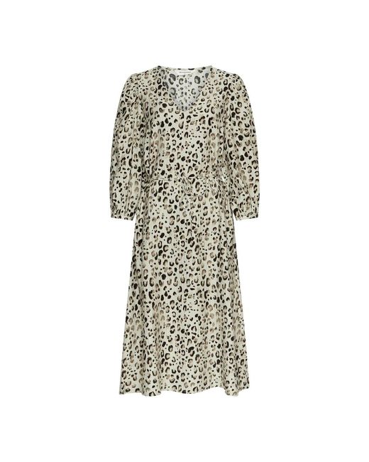 Moss Copenhagen Natural Kleid Vlora Mit Blumenmuster