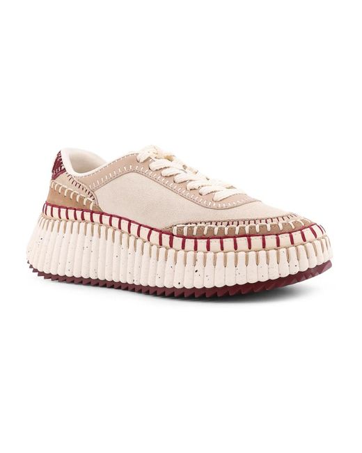 Chloé Pink Stylische Sneakers Mit Logodetails