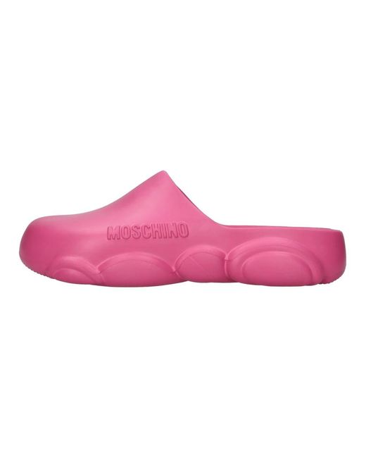 Moschino Pink Teddy Sohle Gummi-Mules