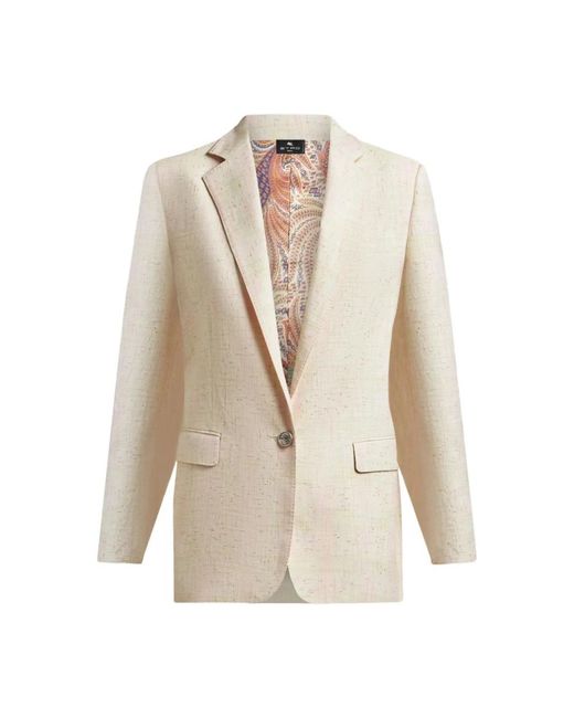 Etro White Knopfblazer